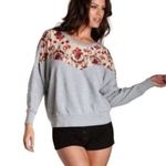 Free People Oversized Pullover Lace Peek A Boo Sweatshirt Photo 0