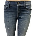 EXPRESS  Pearl Embellished Denim Mid Rise Ankle Legging Denim Blue Jeans Womens 4 Photo 6