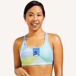 Pelaton x WITH Wear It To Heart | Geometric Print Strappy Sports Bra, Size M Blue Size M Photo 1