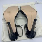 Good American  Black Crystal Crush Lucite Sandal Size 8.5 Black Glitter New Photo 5