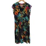 Johnny Was  Nero Tiered Floral-Print Cap-Sleeve‎ Bamboo Midi Dress Size Medium Photo 5