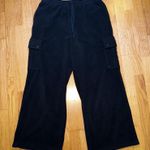 Victoria's Secret Victoria’s Secret Pink Fleece Cargo Wide Leg Sweat Pants Black XL Streetwear 90s Photo 0