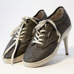 Vans Low Top Sneakers Gray with White Polka Dots Casual Shoes Photo 0