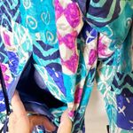 Oleg Cassini Vintage‎  100% 80s Geometric Print Full Zip Windbreaker Size L Photo 4