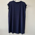 Eileen Fisher Navy Blue Short Sleeve Tunic Dress XS Organic Cotton, Tencel Modal Photo 4