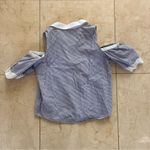 BB Dakota Striped Collared Blouse with Open Shoulder Sz Small Photo 2