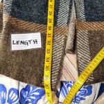 Natural Reflections  Brown Plaid Hooded Cardigan Longline Open Front Lg Cozy Photo 5