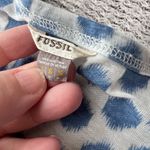 Fossil  Polka Dot Tank Top white blue sheer racerback women’s‎ small Photo 5