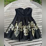 Jun & Ivy Strapless Party Dress Black Tulle & Gold Sequins Size Medium whimsy Photo 5