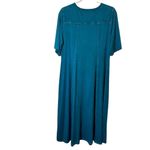 Soft Surroundings Petite M Blue V Neck Seamless Midi Dress Photo 4