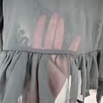 Walter Baker  Grey Sheer Embroidered Ruffle Sleeve Peplum Blouse XS Beth Photo 10