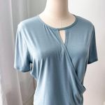 Lululemon Round Trip Short Sleeve Blue Cast Faux Wrap T-Shirt Women’s Size 4 Photo 1