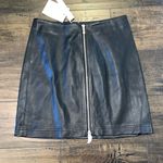 Avec Les Filles NWT  High-Waist Zip-Front Leather Mini Skirt Photo 1