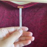 Free People  OB678374 Red Combo Stripe Penelope Puff Sleeve Stretch Knit Top Sz M Photo 3