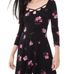 Aeropostale Womens Seriously Soft Stretch Floral Skater Dress Black Size S Boho Photo 0