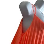 Jackie Jon‎ Women Mini Shift Dress 6 Bright Orange Pleated Cruisewear Resort Photo 3