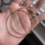 Sliver And Gold Textured Hoop Earrings Photo 0