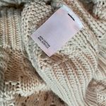 Caslon Oatmeal Beige Open Stich Knit Button Down Cardigan size Medium Photo 4