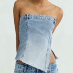 ZARA Women's Blue Denim Strapless  corset tub top L NWT 
DENIM BOHO SPRING $98 Photo 6