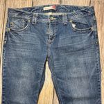 Aeropostale VTG y2k Chelsea Bootcut Jeans Embroidered Women 13/14 Denim Whiskers Photo 1