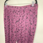 ANY BODY Burgundy and Black Floral Print Lightweight Lounge Jogger, LP Purple Size undefined Photo 2