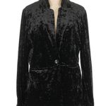 Sanctuary Black Crushed Velvet Collared One Button Blazer Jacket Size Large L Photo 2