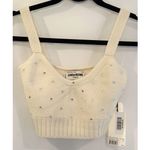 Zadig & Voltaire Bettina Crystal Cashmere Top in Ecru XS Photo 3