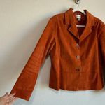 Chico's Chico’s Women’s Jacket Collared Orange Leather Suede Button Pockets Lined Size L Photo 2