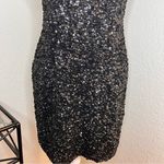 Parker  BLACK Serena Dress‎ Black Silk Sequins Mini Dress Size 4 Photo 3
