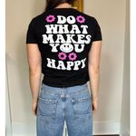 On Fire 100% Cotton Black Graphic T Shirt Do What Makes You Happy Sz M Photo 3