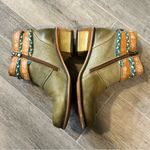 Socofy vintage bohemian ankle boots with floral embroidery side zipper Size 40 Green Photo 6