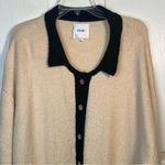 Found Sima Contrast Collar Knitted Cardigan Sweater Sz XL Cream Black Unisex Photo 1