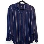 BDG  Urban Outfitters Women's Melanie Tie Front Striped Button Up in Navy Size XS Photo 0