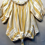 Sun n Moon‎ Off The Shoulder Yellow and White Striped Top Size Small Photo 0