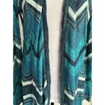 Xhilaration Y2K Blue Turquoise Chevron Pattern Long Sleeve Open Cardigan Sz XL Photo 1