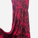 Cotton Candy LA Cotton Candy Hot Pink Black Abstract  Pattern Asymmetric MIDI Dress Size Small Photo 2