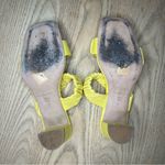 STAUD  Frankie Ruched Leather Block Heel Sandals Mules Yellow Size 37 Womens 7 Photo 9