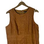 Ann Taylor  Linen Blend Sheath Dress Brown Size 10 Sleeveless Career Office Photo 2