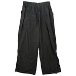 Halara  Wide Leg Petite Pants Black Elastic Waist Pleated Waffle Size L Photo 1