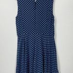 Maison Jules Women's XXL Blue Shadow Dot Sleeveless Asymetric Cut Front Dress Photo 5