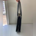 Tahari  blue gray silver hardware‎ metallic deep pocket shoulder tote purse bag Photo 3