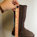 UGG  Australia Tall Boots Brown Suede Sheepskin Lined Women Size 5 Photo 5