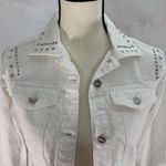 NWT| TRUCE Girl’s Studded Cropped 100% Cotton White Denim Jacket | Women's XS Photo 4