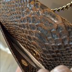 Michael Kors Brown Python Snakeskin & Gold Chain Crossbody Shoulder Bag Photo 5