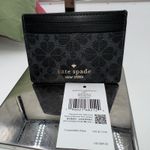 Kate Spade Flower PVC Card Holder Black New York Signature Pattern Photo 3