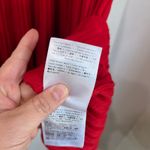 Red Valentino Striped Ribbed Wool Knit Pleated Mini Dress Bow Holiday M Photo 4