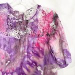 Old Navy  Large Top‎ Handmade Tie Dye Crochet Lace Pink Purple Short Sleeve 1644 Photo 5