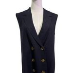 Marled Black Sleeveless Knit Double Breasted Blazer Vest Size M EUC Size M Photo 0