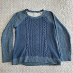 L.L. Bean Blue Crewneck Cable Knit Sweater Front Sweatshirt Size M Size M Photo 0