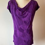 Liz Lange Purple Draped Cap Sleeve Blouse Photo 0